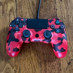 Red Camo Wireless Game Controller - PlayStation Style